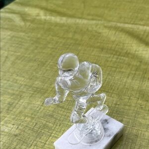 Elegant Crystal Skier on Marble Stand